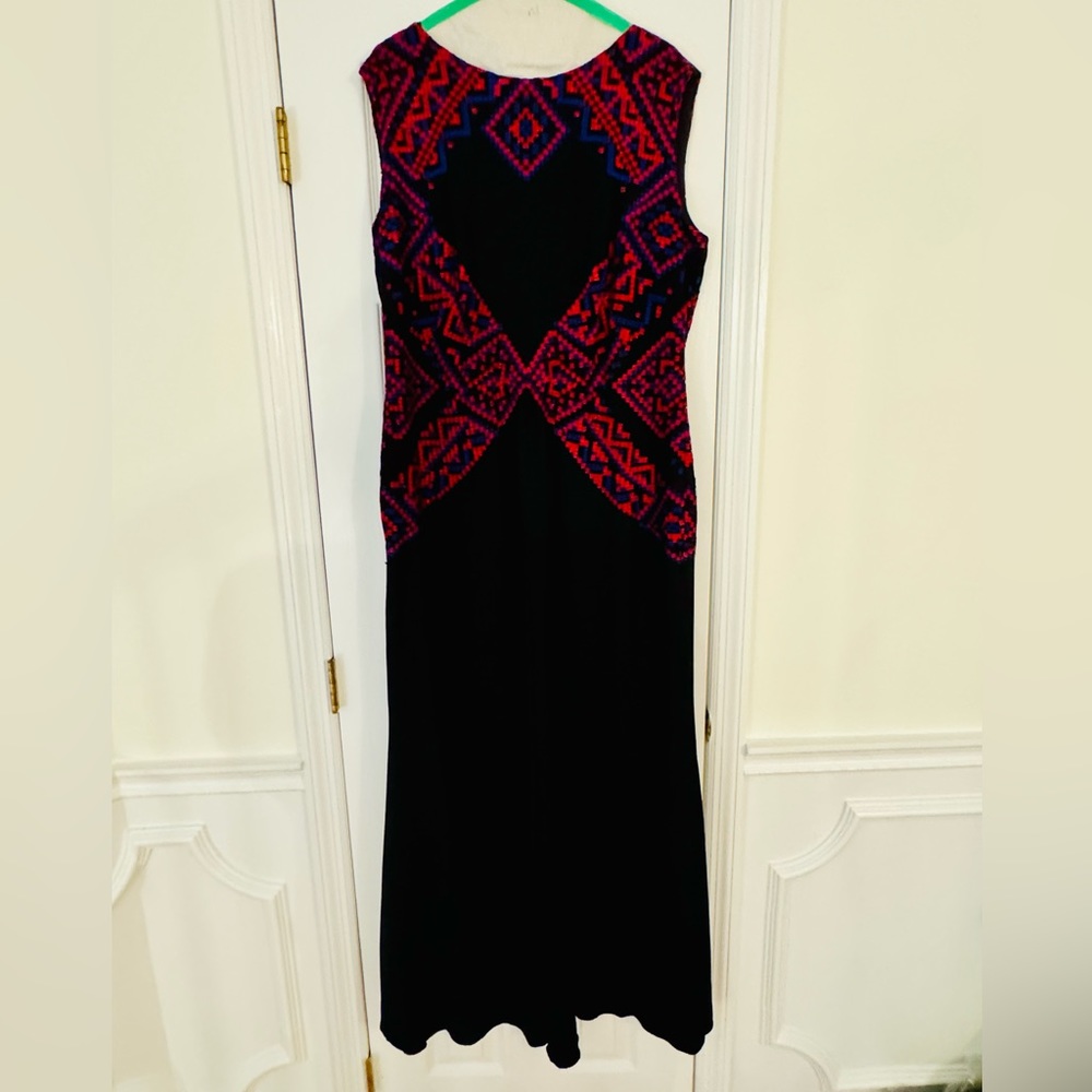 Tadashi shoji embroidered gown